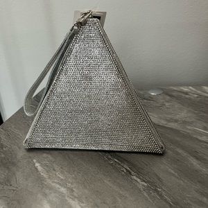 Sparkly silver rhinestones pyramid purse clutch new  came from a boutique